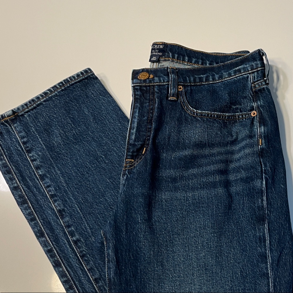 J. Crew Slim Boyfriend Boyfriend Jeans Dark Wash … Sz 28.. Worn once